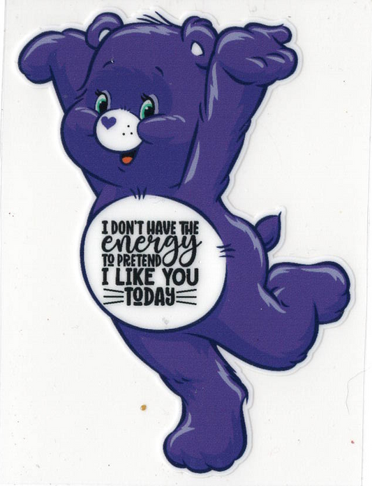 Swear Bear - Care Bear - Glow in the dark